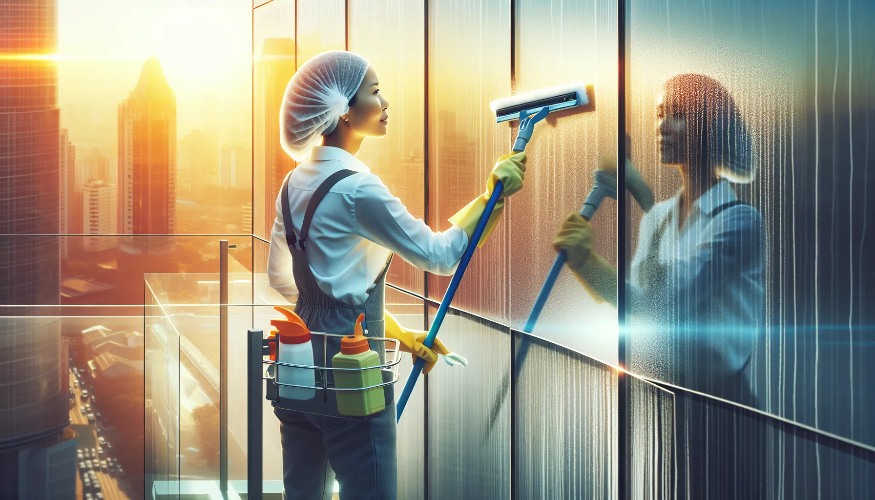 limpeza no envidraçamento de sacadas