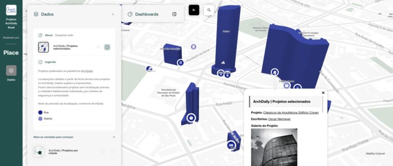 PLACE e ArchDaily Brasil apresentam mapa interativo com 2.971 projetos de arquitetura geolocalizados